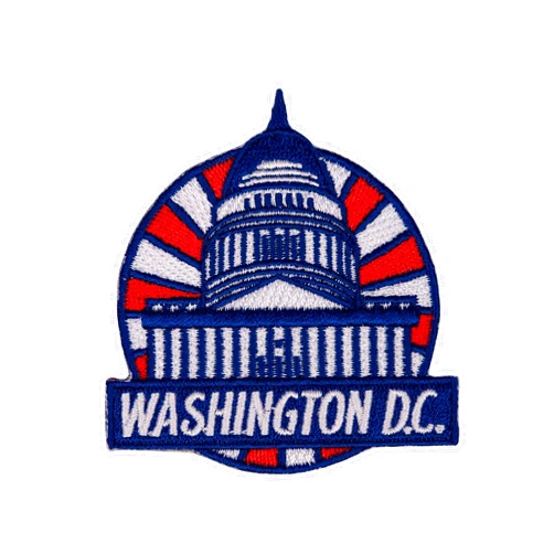 Vagabond Heart Washington DC Patch - Embroidered Sew On or Iron on Applique - White House Congress Capitol Building - Washington Souvenir Travel Patch - 2.75