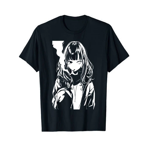 Anime Horror Girl Aesthetic Soft Grunge Waifu Gift Anime Horror Girl Aesthetic Soft Grunge Waifu Japanese Otaku T-Shirt