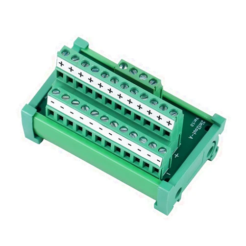 Jienk Screw Terminal Block Power Distribution Module, 25A DIN Rail Mounting Terminal Block Distribution Breakout Board for PLC Servo Power Amplifier (2 in 12 Out)