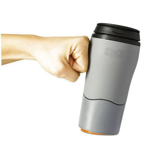 Mighty Mug Plastic Travel Mug, No Spill Double Wall Tumbler, Cold/Hot, Cup-Holder Friendly, Dishwasher Safe, (Gray, 12oz)