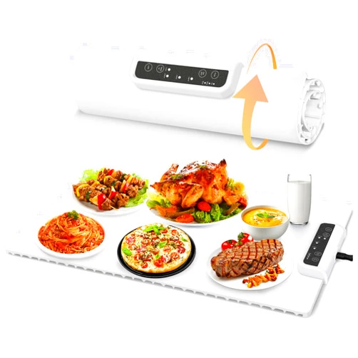 AOLADY Kitchen Gadgets Portable Food Warmers: Roll Up Silicone Heating Mat for Food - Foldable Electric Warming Tray Party Essentials Hot Plate Keep Food Warm Heating Trays for Parties Buffet Serving Food