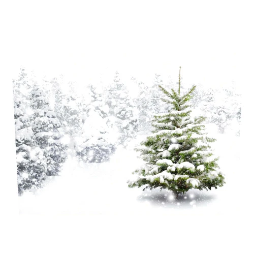 Allenjoy Christmas Backdrop 7x5ft Natural Winter Forest Snowflake Snowfall Background for Photography White Snow Tree Home Party Decoration Photo Booth Props