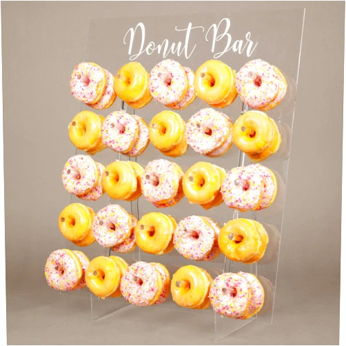 Opal Lily Donut Wall Display Stand - Acrylic Donut Stand Holds 50 Donuts | XL Donut Board Display | Large Donut Wall Stand for Party & Wedding Decor | Donut Holder Stand Party Dessert Display Stands