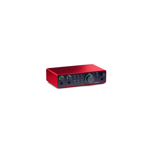 Focusrite Scarlett 2i2 4th Gen USB Audio Interface for Recording, Songwriting, Streaming and Podcasting — High-Fidelity, Studio Quality Recording, and All the Software You Need to Record (Renewed)