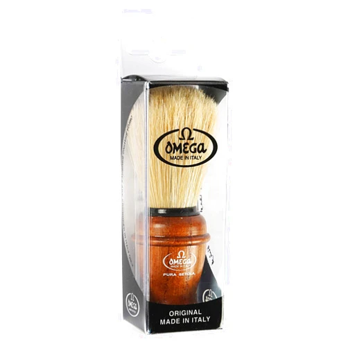 Omega Ash Wood Handle Boar Hair Shaving Brush