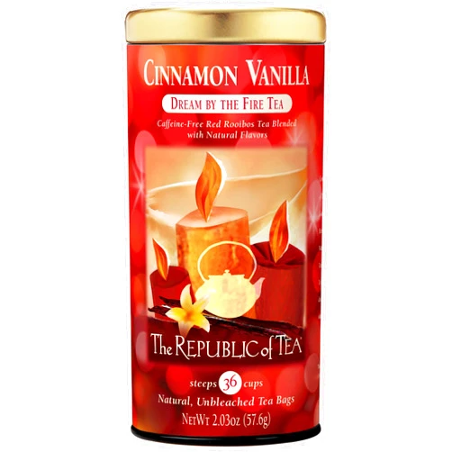 The Republic of Tea — Cinnamon Vanilla, Dream by the Fire Tea, 36 Tea Bags, Caffeine-Free