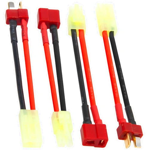 Share Goo 2 Pairs ShareGoo Adapter Compatible with Mini Tamiya Style Plug to Deans T Plug Male Female Connector 16AWG Silicone Cable Wire for RC ESC Car Truck FPV Lipo Battery Charging,3.14