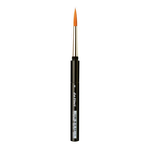 da Vinci Travel Series 1573 CosmoTop Spin Watercolor Brush, Round Synthetic with Protective Case Handle, 8