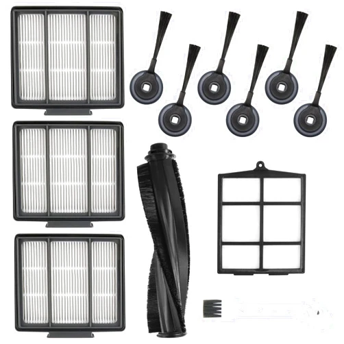 Techecook Replacement Parts for Shark ION Robot AV751 AV752 AV753 RV700_N RV720_N RV850 RV851WV Vacuum Cleaner Accessories by Techecook - 6 Side Brushes,3 Hepa Filter,1Main Brush,1 Filter Guard,1 Cleaning Brush