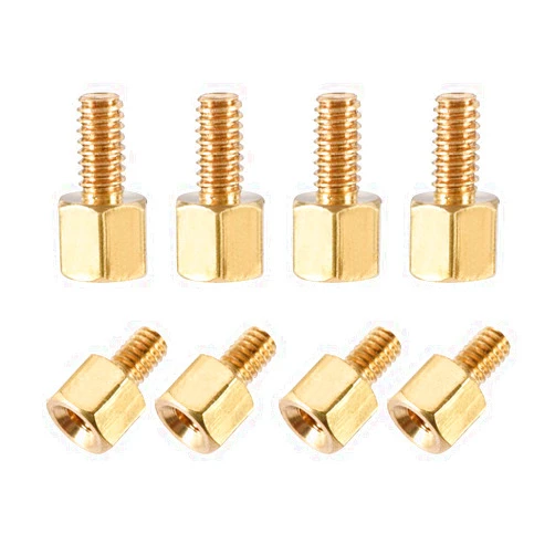 uxcell M2.5x4mm+4mm Male-Female Brass Hex PCB Motherboard Spacer Standoff for FPV Drone Quadcopter, Computer & Circuit Board 100pcs