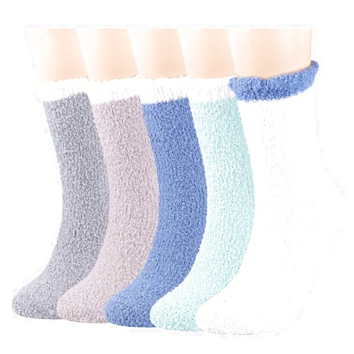 Free Yoka Fuzzy Socks for Women Soft Cozy Winter Slipper Socks Warm Sleep Socks for Christmas Valentine's Day Gifts 5/6 Pairs