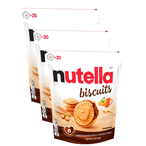 Nutella Biscuits, Hazelnut Spread With Cocoa, Sandwich Cookies, 20-Count Bag (Pack of 3)