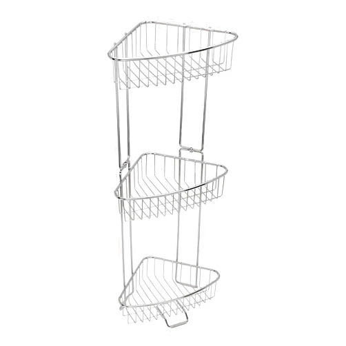 ToiletTree Products Stainless Steel Floor Shower Caddy - Corner Caddy Shelf for Bathroom and Shower Storage - Rust-Proof Shower Caddy for Shampoo, Soap, and More