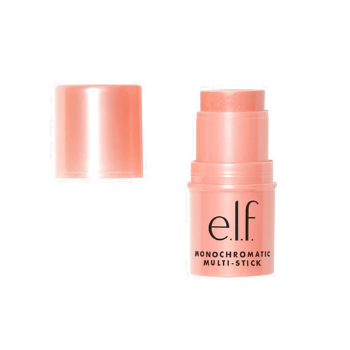 e.l.f. Monochromatic Multi Stick, Luxuriously Creamy & Blendable Color, For Eyes, Lips & Cheeks, Glistening Peach, 0.17 Oz (5g)