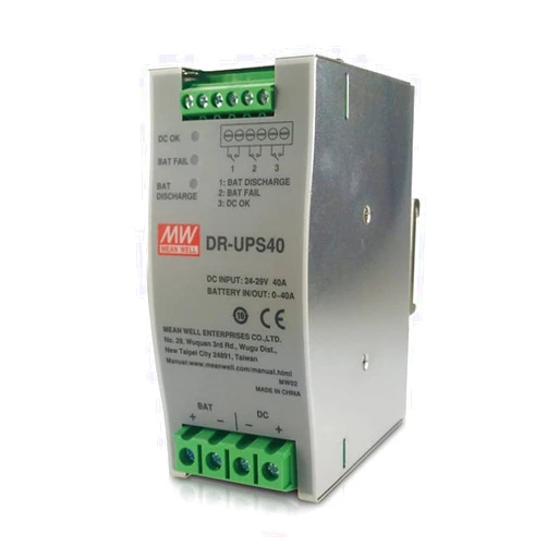 Yisung Original Mean Well Uninterruptable Power Supply DC Input 24-29V 40A DC UPS Module Uninterrupted Switching Power Supply Battery Controller for DIN Rail UPS System