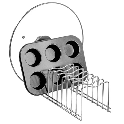 Slideep Pot Pan Lid Holder Drying Rack, Bakeware Lid Storage Organizer, Pantry and Cabinet Holder