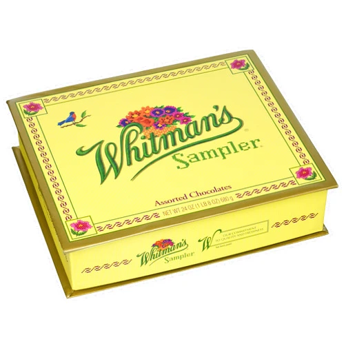 Whitman's Russell Stover Whitman's Sampler Chocolate Box Assortment Box, An Assortment of Nutty, Chewy, Creamy Crispy Milk Chocolate Covered Candies and Dark Chocolate Covered Candies, 24 Ounce
