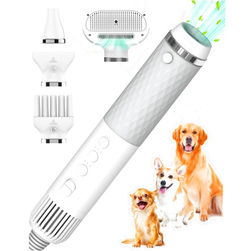 NRYDEPET Low Noise Pet Grooming Blower - Handhold Portable High Velocity Hair Dryer for Dogs and Cats with Intelligent Temperature Control, 3 Fan Speeds
