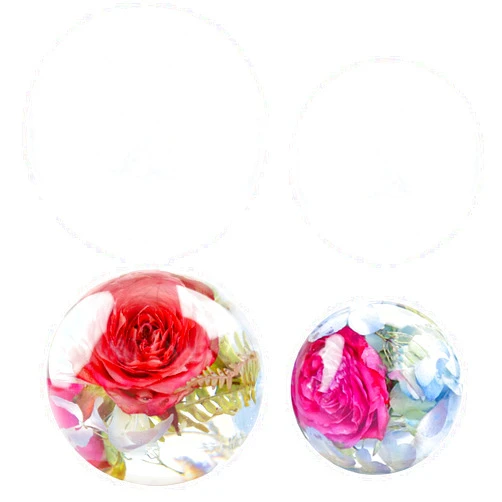 Voaesdk 2Pcs Large Sphere Resin Molds, 4'' & 3'' Clear Silicone Round Ball Molds, Resin Flower Preservation Kit, Transparent One-Piece Seamless 3D Sphere Epoxy Resin Molds for DIY Craft Home Decor