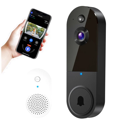Hubposh Smart Video doorbell Camera Wireless Wi-Fi Cam with Night Vision,Motion Detection, Cloud Storage, Two Way Audio, Chime Ringer Included(Black)