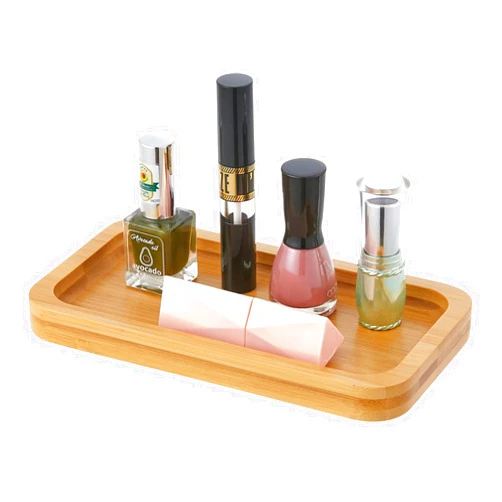 INIUNIK Bamboo Vanity Tray, Bathroom Tray Bamboo Tray Toilet Tank Tray Countertop Bathroom Organizer Holder for Candle Perfume Ring Earring Soap Dispenser