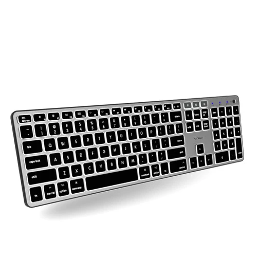 Macally Backlit Bluetooth Keyboard for Mac - Compatible Apple Keyboard Wireless - Multi-Device for MacBook Pro/Air, iMac, iMac Pro, Mac mini/Pro