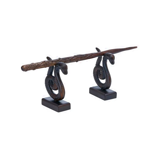 Handicraftviet Wizard Wand Holder Display Handmade Carved Wooden Wand Stand 1 Tiered for Collection Black (Snake Wand Stand)