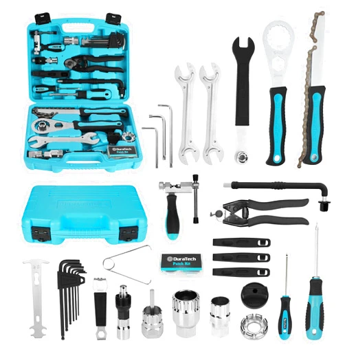 DURATECH Bike Repair Kit, Bicycle Tool Kit with Carry Case, Bike Accessories for Repairing Tyres, Brakes, Chains, Pedal, Mountain Bike & Road Bike Maintenance, Great Gift for Men, Women