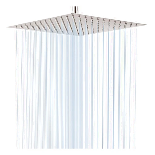 GGStudy Square16 Inch Square Stainless Steel Shower Head Rainfall Large Shower Head Brushed Nickel High Pressure