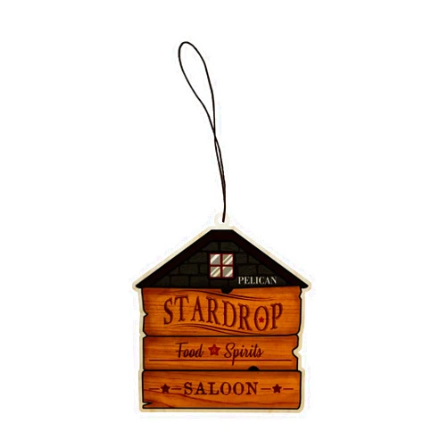 Hat Shark Stardrop Saloon Rustic Bar Food Game Parody Sign Logo Engraved Printed Wooden Rear View Mirror Car Charm Dangler