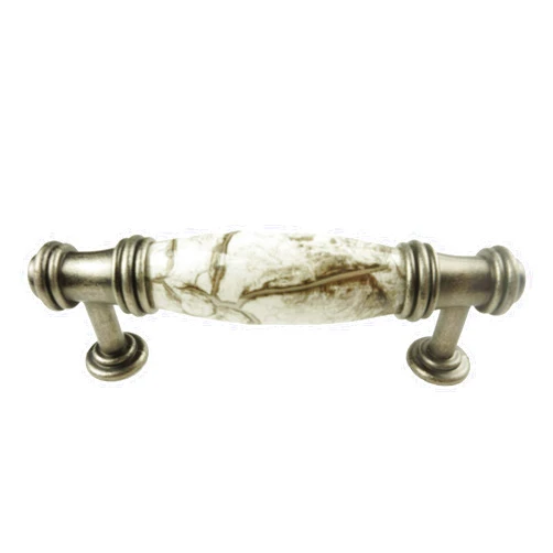 DIY Decor Hub 20 Antique Silver 3 Inch Drawer Pulls with a Gray Marble Accent