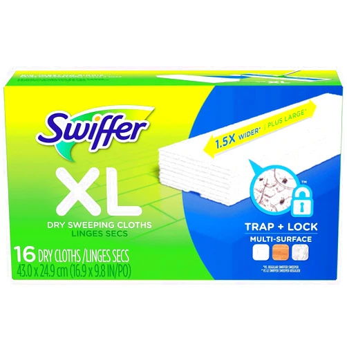 SWIFFER SWEEPER X-LARGE Disposable Sweeping Cloths, 16-Count Boxes (PACK OF 6)