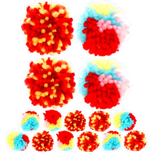POPETPOP 15Pcs cat Plush Ball Interactive Pompoms Toy Fridge cat Toys with Catnip plushie dreadfuls Puff Balls Small cat Toy Teething Toy Toys for Cats cat chew Toy Stress Toy Ball