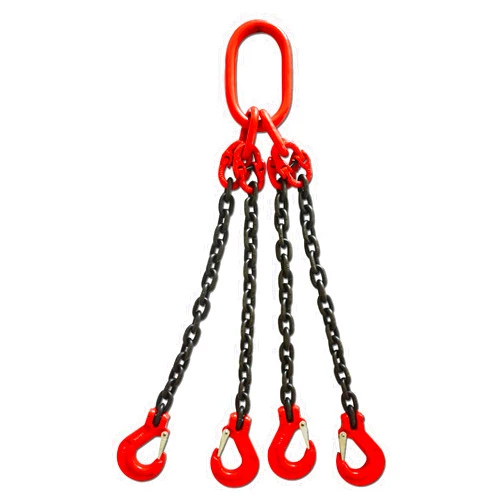 YANBORUI Chain Sling 2/5Inch X 5 Ft 6614lb 4 Leg with Sling Hooks and Adjusters Grade 80Alloy Steel Engine Chain Hoist Lifts【3 Ton】