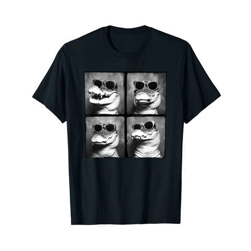Cool Crocodile Wildlife Photography Men Women Kids Funny Crocodile In Sunglasses Quirky Alligator Funny Gator T-Shirt