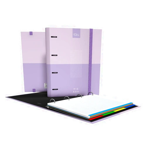 Grafoplás | Carpesano 4 Rings | A4 | Kuru | Lavender | Includes Refill Grid 5x5 Colour Edge | Paper 90g | Dividers | Ergonomic Curved Spine | Carpebook | Perfect School Supplies