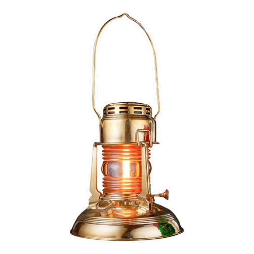 Kings County Tools Oil Lamp - 8” Tall Railroad Lantern with Brass Body and Glass Bulb - Decorative Kerosene Lantern with Adjustable Wick - Oil Lamps for Indoor or Outdoor Use by Kings County Tools