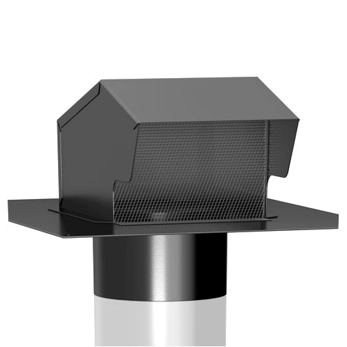 Hon&Guan Roof Vent Cap - Hon&Guan Roof Vents 4 Inch Galvanized Steel Bathroom 4 Roof Exhaust Vent for Ventilation System-with Damper, Black