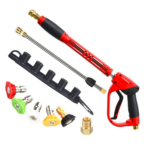 Tool Daily Deluxe Pressure Washer Gun, with Replacement Wand Extension, 5 Nozzle Tips, M22 Fitting, 40 Inch, 5000 PSI