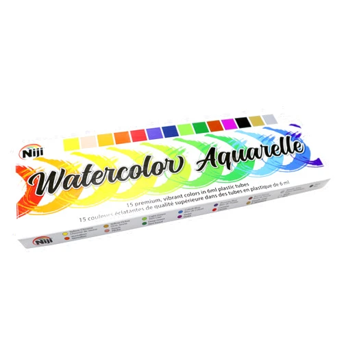 Yasutomo Niji Aquarelle Watercolor Set, 15 Colors