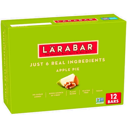 LÄRABAR Larabar Apple Pie, Gluten Free Vegan Fruit & Nut Bars, 1.6 oz bars, 12 ct