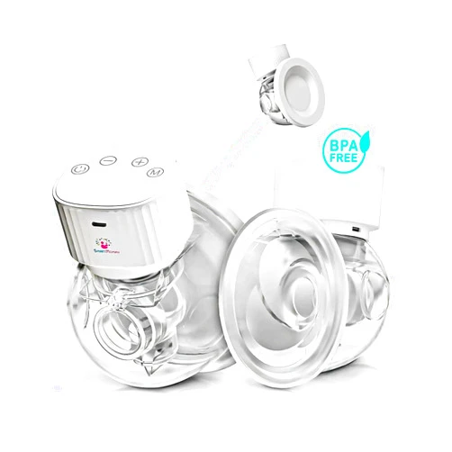 SMART MOMMY Wearable Breast Pump Double, Hands Free Breast Pump Electric, LCD, High Technology 3 Modes 9 Levels- Noise Reduction, Painless, Skin Friendly, BPA Free, 19mm+22mm Flange, FSA HSA Eligible