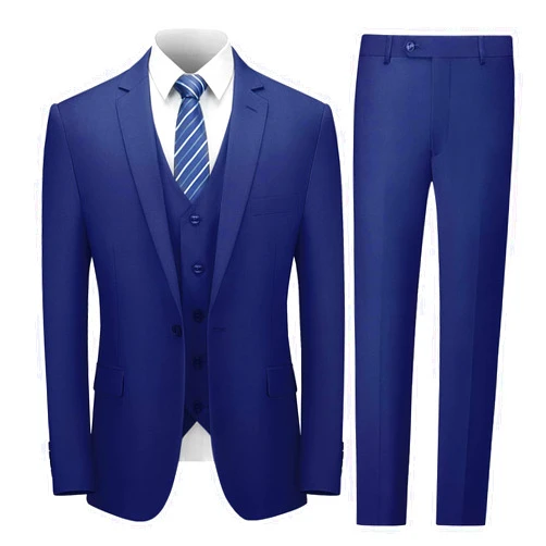 Cooper & Nelson Men's Suit Slim Fit, 3 Piece Suits for Men, One Button Solid Jacket Vest Pants with Tie, Tuxedo Set