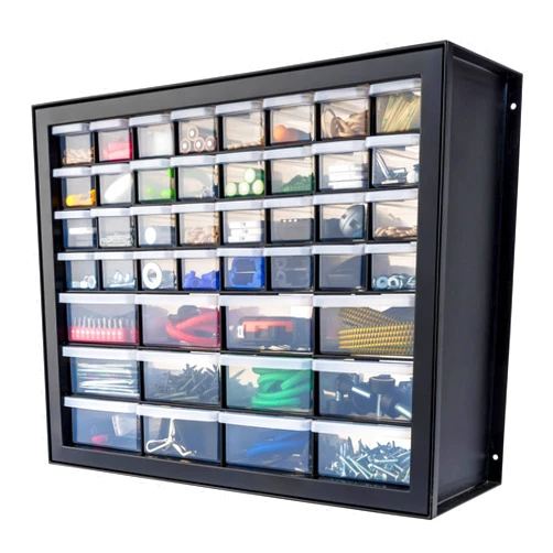 IRIS USA Screw Organizer, Hardware Storage Organizer, 44 Drawer Parts Cabinet, Plastic Drawer Storage for Hardware Crafts, Small Parts, Nuts and Bolts, Tool Storage, Scrapbook Art Hobby - Black