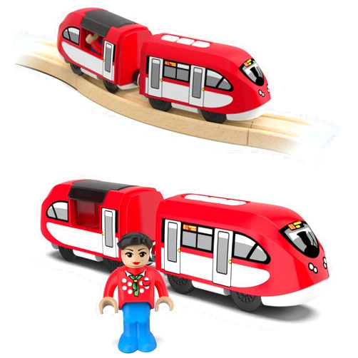 LiBoon Motorized Locomotive Train for Wooden Track, Battery Operated Train Toys for Toddlers, Magnetic Train Set Compatible with Thomas, Brio, Chuggington, Electric Train for Kids Age 3 and Up
