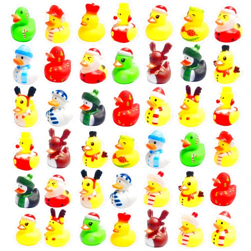 Cherislpy 42 Pcs Christmas Rubber Ducks,Baby Showers Accessories Jeep Duckies Bath Toys for Kids Christmas Party Favors,Gift Exchange,Christmas Stocking Stuffers(Christmas)