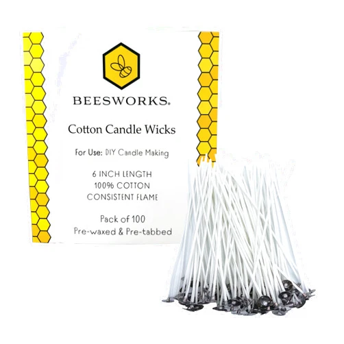 BEESWORKS 100 Piece Cotton Candle Wick 6