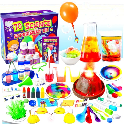UNGLINGA 70 Lab Experiments Science Kits for Kids Educational Scientific Toys Birthday Gifts Idea for Girls Boys, Chemistry Set, Erupting Volcano, Fruit Circuits, S.T.E.M Activities Science Project