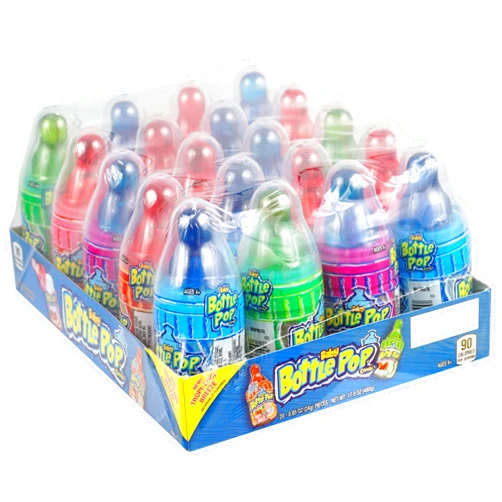 THE HAMPTON CANDY COMPANY Baby Bottle Lollipops Variety Pack, 20 Count Assorted Flavors, Individually Wrapped Bulk Lollipop
