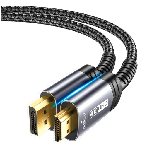 JSAUX 4K DisplayPort to HDMI Cable Adapter 10FT, DP to HDMI Male Video UHD 4K@30Hz/2K@60/1080P@120 Nylon DP to HDTV Uni-Directional Cord for Dell, Projector, Desktop, AMD, NVIDIA, Lenovo, HP, ThinkPad
